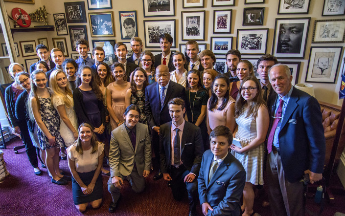 Mount Madonna students with Congressman John Lewis