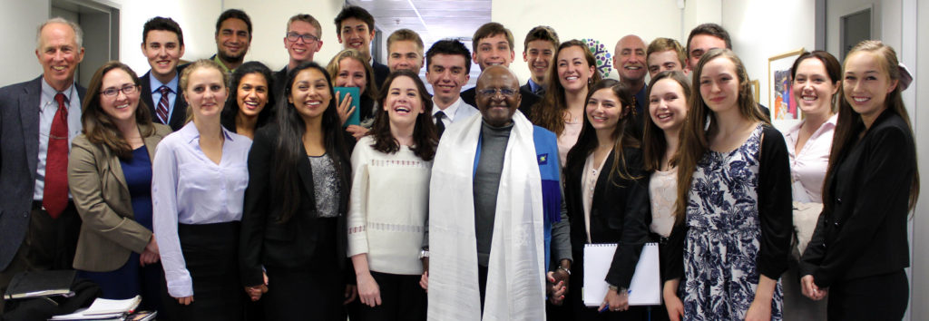 Mount Madonna students with Desmond Tutu