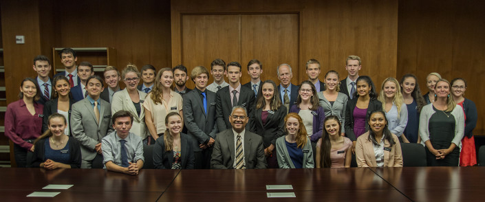 Mount Madonna students with Admiral Stephen Rochon